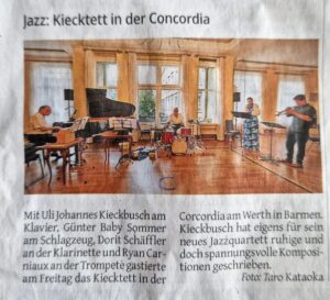Jazz Kieckett in der Concordia Artikel Westdeutsche Zeitung Wuppertal 7. Juli 2025