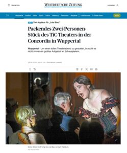 artikel westdeutsche zeitung 28.092.2025 lola blau tic theater concordia wuppertal