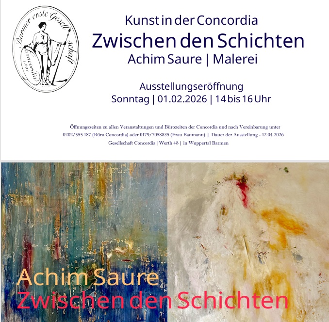 Achim Saure Malerei kunst vernissage ausstellung concordia wuppertal februar 2026