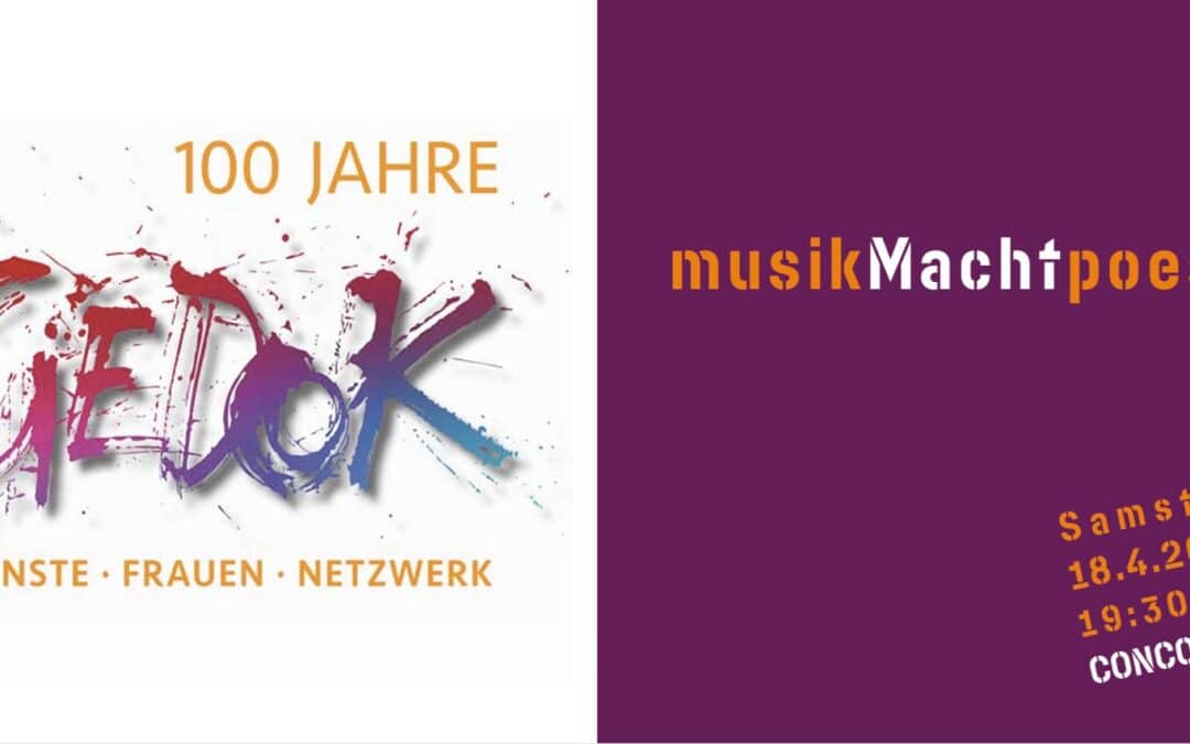 100 Jahre GEDOK: musikMachtpoesie – Franziska Pietsch/ Violine – Maki Hayashida/ Klavier – Julia Wolff/ Rezitation