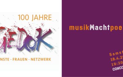 100 Jahre GEDOK: musikMachtpoesie – Franziska Pietsch/ Violine – Maki Hayashida/ Klavier – Julia Wolff/ Rezitation