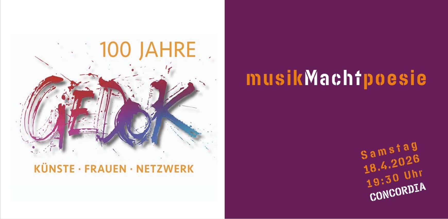 100 jahre gedok wuppertal konzert concordia